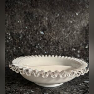 Vintage White Hobnail Milk Glass 3-Sectional Divided Relish Dish